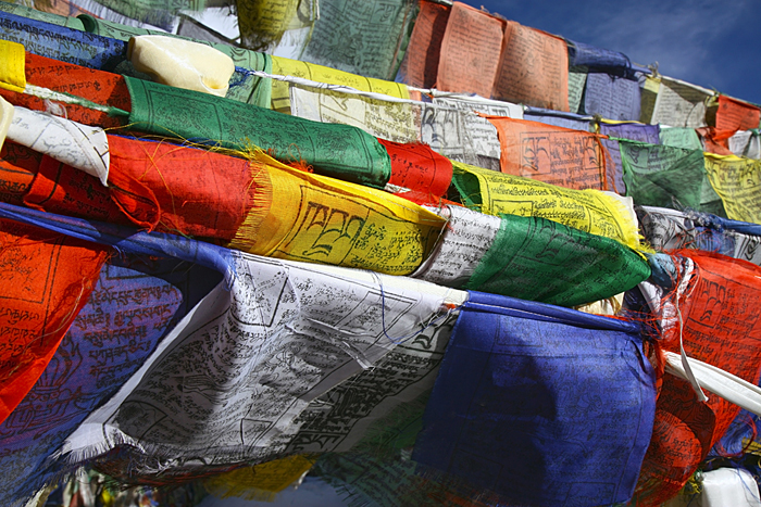 buddhist flag in wind