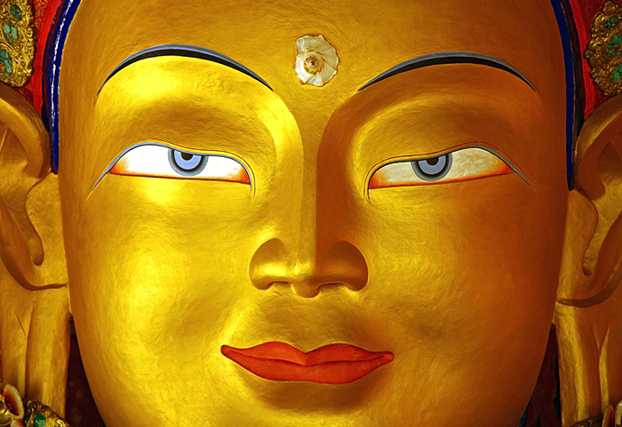 gold buddha face